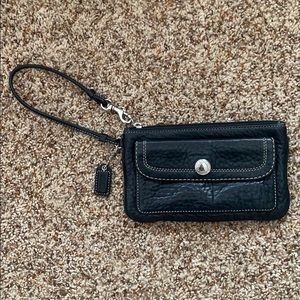 COACH black wristlet